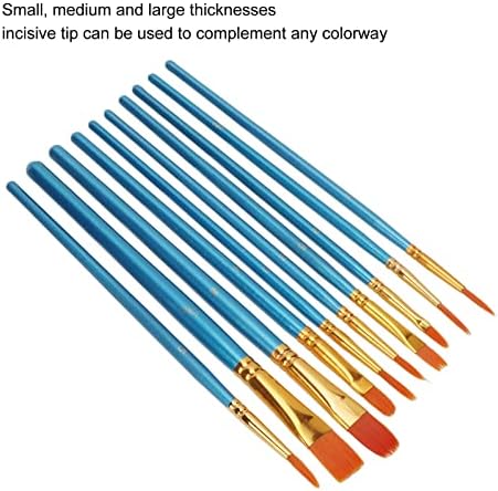 ENZZ Boyama Fırça Seti, Kolay, İnci Mavisi Suluboya Fırçaları, Yağlı Boya için ahşap kulplar