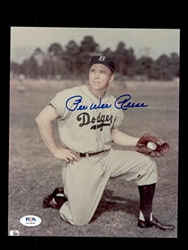 Pee Wee Reese PSA DNA İmzalı 8x10 Fotoğraf İmzalı Dodgers - İmzalı MLB Fotoğrafları