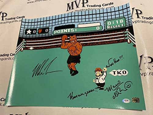 PSA / DNA Otantik Mike Tyson ve Charles Martinet İmzası 16x20 Mike Tyson'ın Punch Out Fotoğrafı - İşte Buradayız