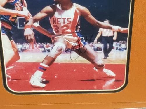 Julius Erving Dr. J İmzalı İmzalı 8x10 Fotoğraf Philadelphia 76ers Çerçeveli JSA-İmzalı NBA Fotoğrafları