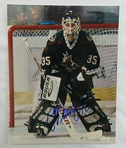 Nikolai Khabibulin İmzalı Otomatik İmza 8x10 Fotoğraf II-İmzalı NHL Fotoğrafları