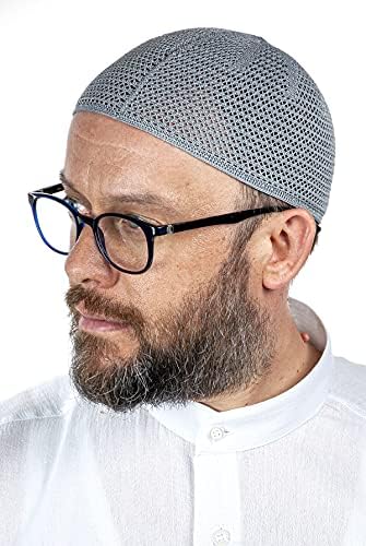 Türk Müslüman Premium Örgü Kufi Şapkalar Erkekler için, Takiye, Takke, Peci, İslami Kapaklar, İslami Hediyeler, Standart