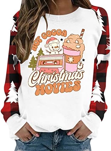 Bayan Tişörtü Hiçbir Hood O-Boyun Merry Christmas Tankı Üstleri Büyük Boy Gömme Çalışma Programı kadın Sonbahar Giysileri