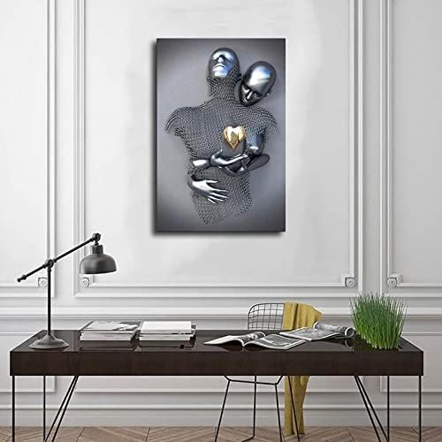 SDBD 3D siyah ve beyaz duvar sanatı Çift Resimleri duvar sanatı tuval yağlıboya Posteri Çizim Dekor Ev Oturma Odası