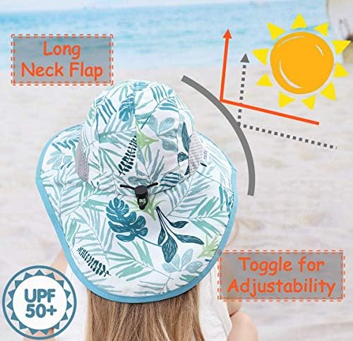 Sunarra Erkek güneş şapkası Boyun Flep ile Yürümeye Başlayan Çocuklar için UPF 50 + Yaz Plaj Oyun Şapka