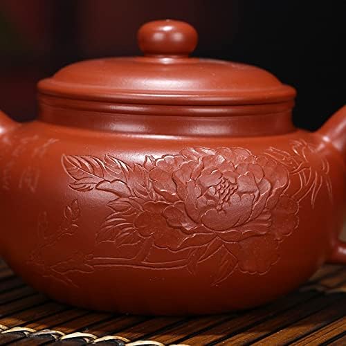 WİONC Pot Kazınmış Çiçekler Ve Zenginlikleri Zisha Demlik El Yapımı Pot Kung-fu Teaware Mor Kil Drinkware
