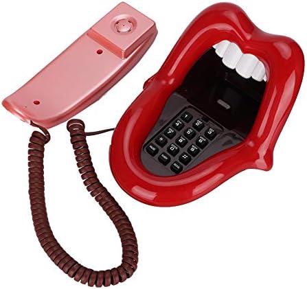 Yenilik Dudak Telefonu, Çok Fonksiyonlu Büyük Dil Şekli Sabit Telefon Masa Telefonu Ev Ofis için Kırmızı Dekorasyon