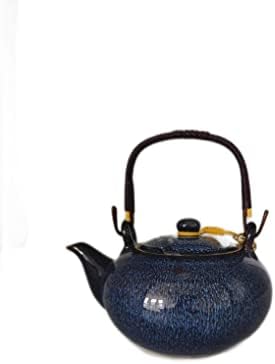 Çin çay seti, Mavi çay seti ile 1 çaydanlık seti, 6 çay fincanları, asya çay seti Çay Severler için / Kadın / Erkek