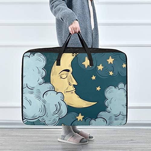 N / A giysi saklama Çantası Yatak Altı Yorgan - Büyük Kapasiteli Ay Yıldız Luna Organizatörler fermuarlı çanta Dekorasyon