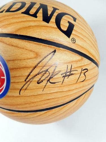 İmzalı Jahlil Okafor 13 NBA Pistons İmzalı Spalding Ahşap Tahıl Basketbol-İmzalı Basketbollar
