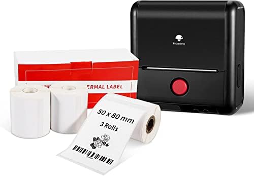 Termal etiket Makinesi Yazıcı Mini-M200 termal etiket yazıcı Bluetooth Kablosuz Desteği 3 inç / 80mm Etiket 3 Rulo