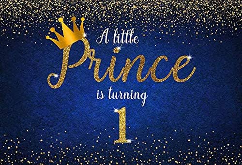 MOHOFOND Prens Çocuk 1st Doğum Günü Dekorasyon Zemin Altın Taç Glitter Yıldız Küçük Bir Prens Dönüyor 1 Mavi Fotoğraf
