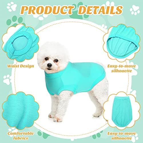 24 Parça Köpek Gömlek Düz Köpek T-Shirt Pet Köpek Boş Giysi Köpek Düz Renk T-Shirt Giyim Yumuşak ve Nefes Temel Giysi