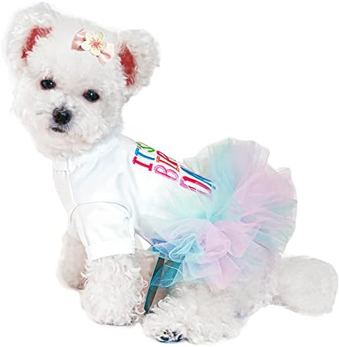 ANİAC Kız Köpek Doğum Günü Tutu Elbiseler Köpek Dantel Etek ve Saç Tokası Kedi Doğum Günü Prenses Elbise Evcil Hayvan