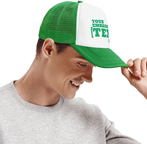Pranboo ® Özel Kişiselleştirilmiş metin * Logo * Fotoğraf şapka / şapka, işlemeli ve baskılı, kamyon şoförü örgü