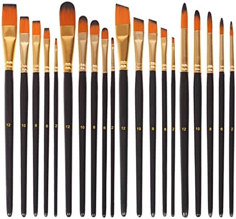 CXDTBH Siyah Ahşap Direk 5 Takım Suluboya Fırçaları Naylon Boyama Fırçaları Öğrenci Sanat Boyama Malzemeleri (Renk
