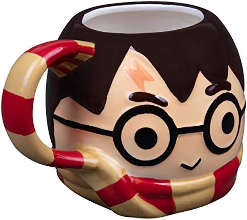 Harry Potter Figürlü Kahve Kupası, 24 oz - Gryffindor Eşarp Saplı Sevimli Chibi Tasarımı-Seramik