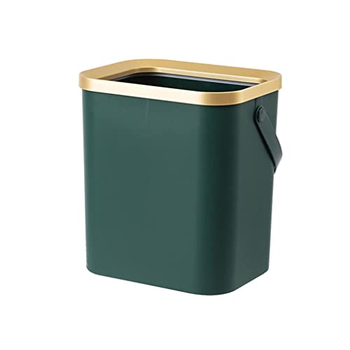 CHUNYU Altın çöp tenekesi Mutfak Banyo için Dört Ayaklı İtme Tipi Plastik Dar çöp tenekesi kapaklı (Renk : Gri, Boyut
