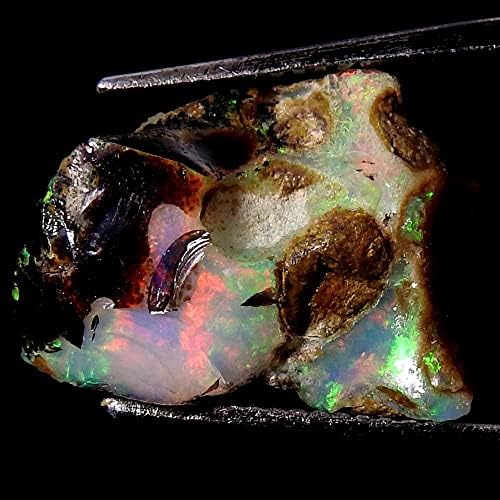 Jewelgemscraft™ 02.40 Ct. Ultra Yangın Ham Opal Taş, Doğal Kaba, Taş Kristalleri, Etiyopya Opal Kaya, Takı Yapma