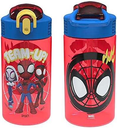 Zak Tasarımlar Marvel Örümcek Adam Çocuk Su Şişesi (16 oz, 2'li Paket, Spidey ve Harika Arkadaşları) ve Spidey ve