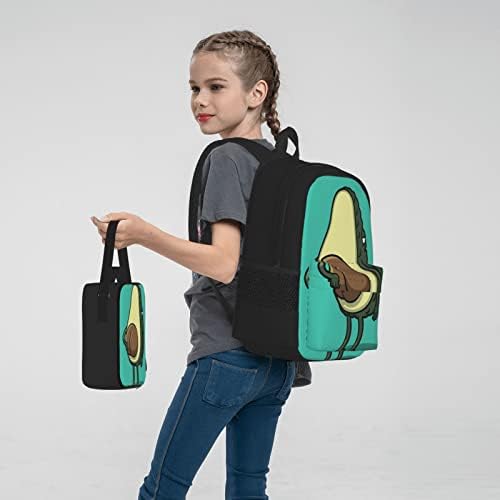 OGNOT Avokado Popo Baskı okul sırt çantası Gençler Kız Erkek Okul Çantaları Sırt Çantası Öğle Yemeği Çantası Kalem
