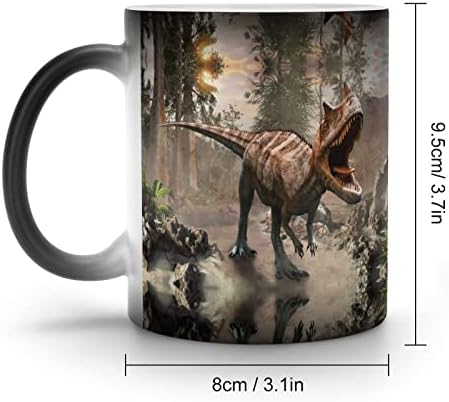 Ceratosaurus dinozor yaratıcı renk değişikliği seramik kahve fincanı ısı değişen kupa komik ev ofis için