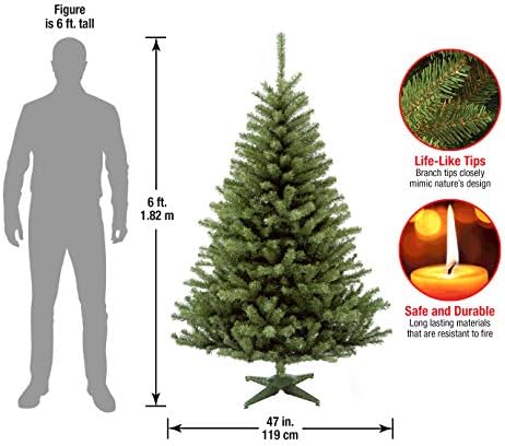 Ulusal Ağaç Şirketi Yapay Orta Noel Ağacı, Yeşil, Kincaid Ladin, Stand İçerir, 6 Fit