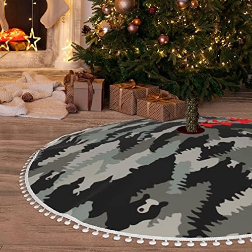 Noel Ağacı Etek Pom Trim Ayılar Doku Kamuflaj Tatil noel ev dekorasyonu 30