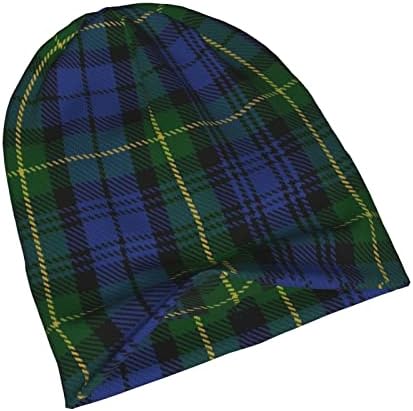 MIZIBAO Unisex Bere Şapka İskoç Beyaz, Kırmızı ve Yeşil Ekose Tartan Sıcak Hımbıl örgü şapka Şapkalar Hediye Yetişkin