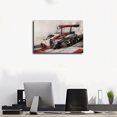 KAMUFF Araba Posteri Duvarlar Tuval 911 GT turbo Carrera Posterler duvar sanatı Tuval Erkek Odası Afiş Mancave Garaj