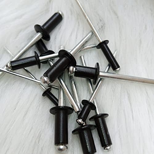 Siyah Pop Perçinler Çeşitler Kiti 520 Parça, 14 SAE Boyutları için Kör Perçinler Metal saklama kutusu ile, siyah