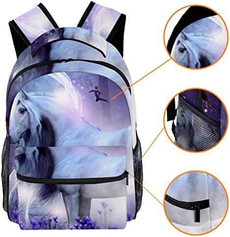 Modern Unicorn Periler Sihirli Parıldıyor At Okul Sırt çantası, Seyahat Çantası Kadın Kız Erkek Erkek Gençler için,