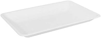 Fineline Settings 3518-WH, 12x18 inç Tabak Pleasers Beyaz Plastik Dikdörtgen Tepsiler, Servis Tabakları, Tek Kullanımlık