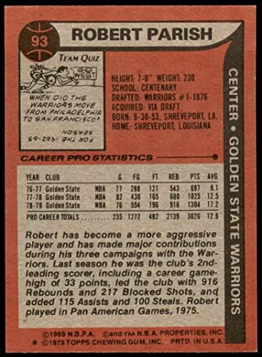 1979 Topps 93 Robert Parish Golden State Warriors (Basketbol Kartı) Louisiana ESKİ Warriors Yüzüncü Yıl Koleji