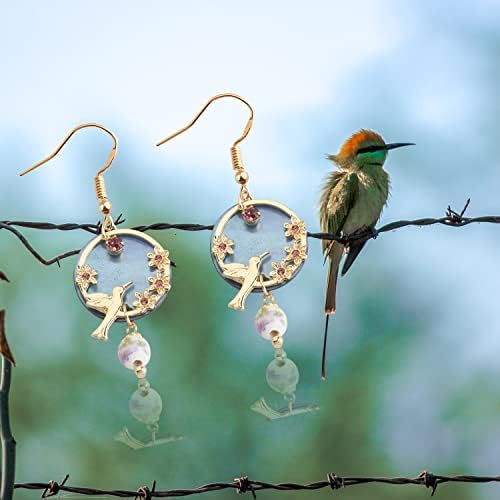 UJIMS Hummingbird tılsım küpe Uğultu Kuş Sevgilisi hediyeler Kadınlar için Kız Ücretsiz Kuş Takı Dilek Takı Umut