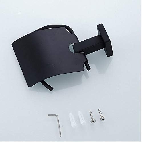 YUANFLQ Klasik Siyah Kaplama tuvalet kağıdı rulosu Raf Raf Duvara Monte Pas Geçirmez Bakır Metal tuvalet kağıdı Tutucu